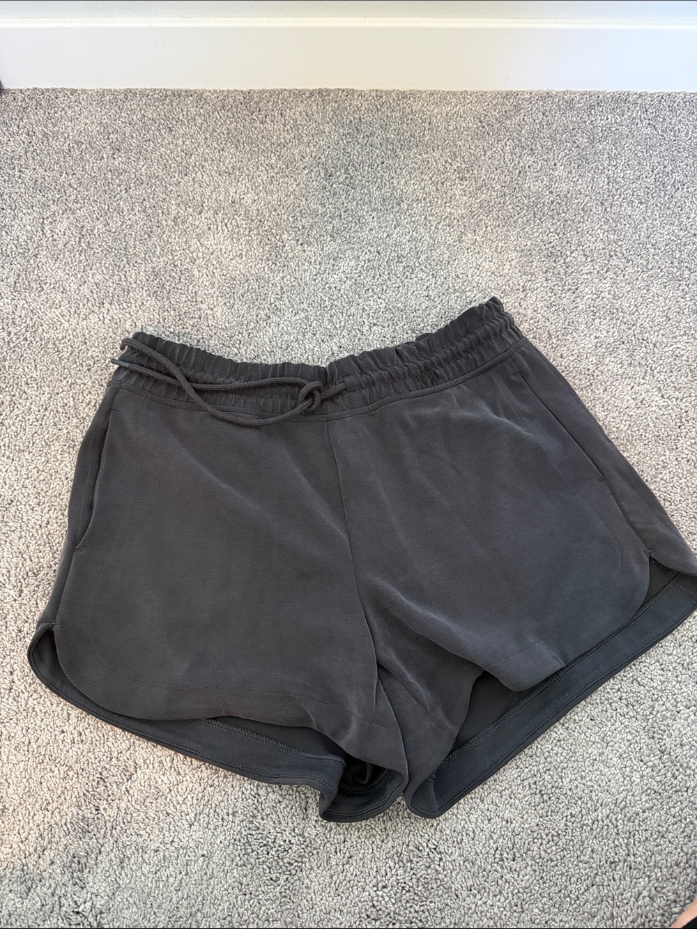 Women's Charcoal Drawstring Lounge Shorts - Picture 1 of 1